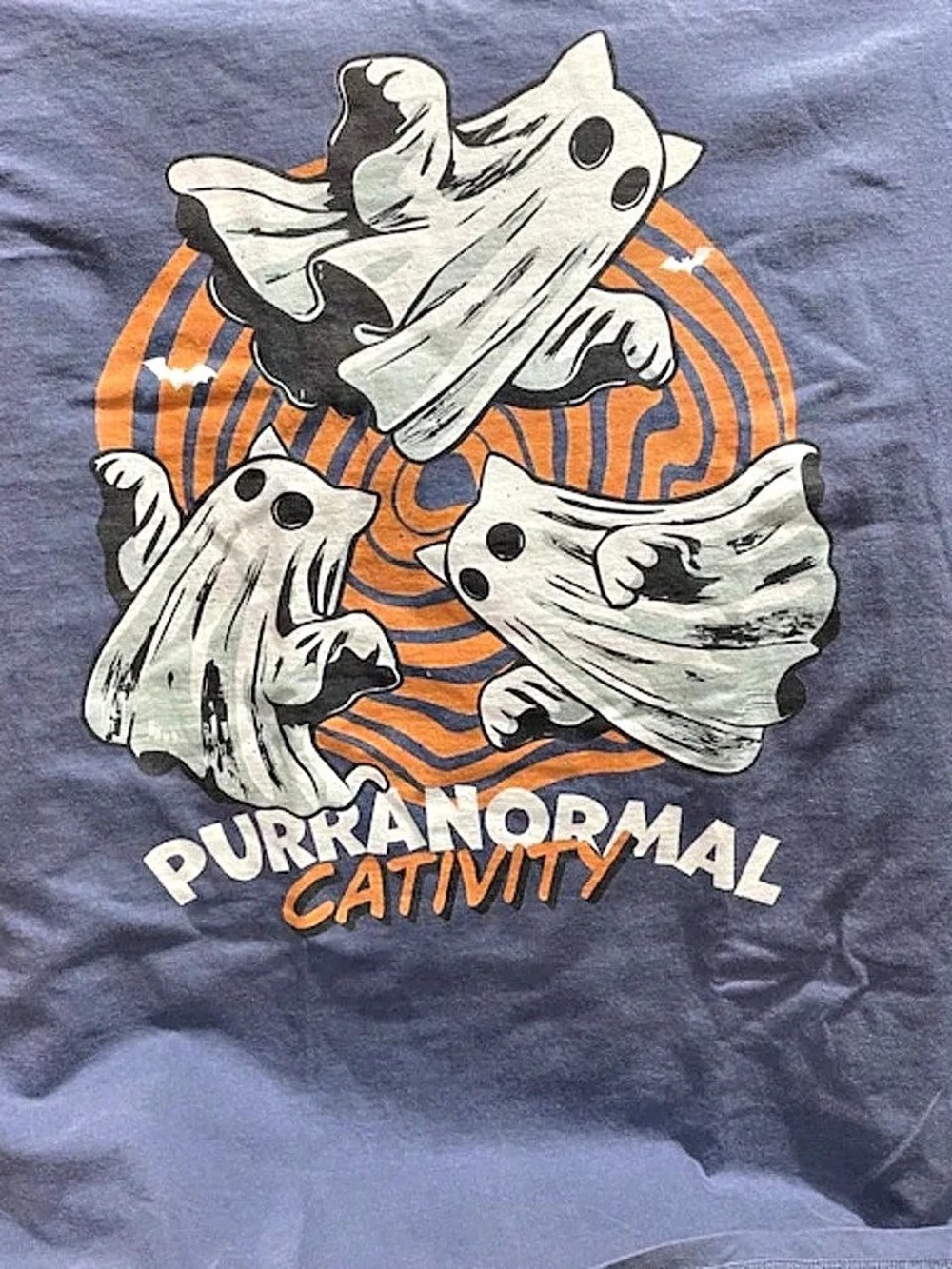 Purranormal Cativity Ghost Cat Graphic Tee in Purple